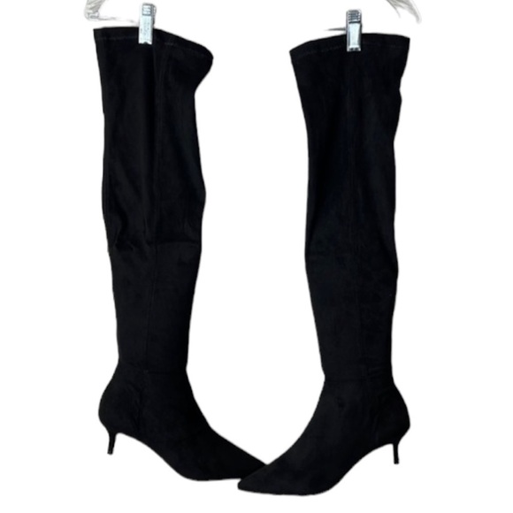 SCHUTZ Helga Black Microsuede Over The Knee Boot Size 5.5 - Picture 1 of 13